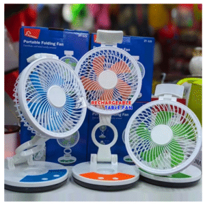 RECHARGEABLE TABLE FAN WITH LED LIGHT