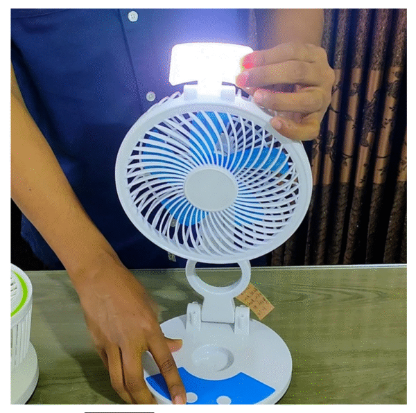 RECHARGEABLE TABLE FAN WITH LED LIGHT - Image 2