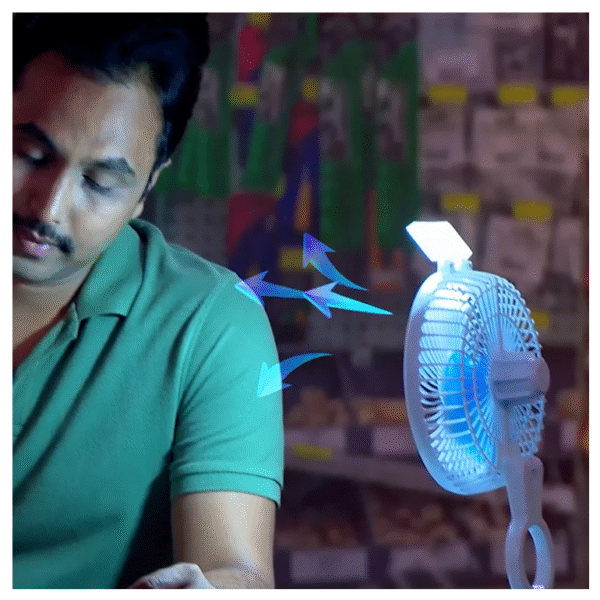 RECHARGEABLE TABLE FAN WITH LED LIGHT - Image 3