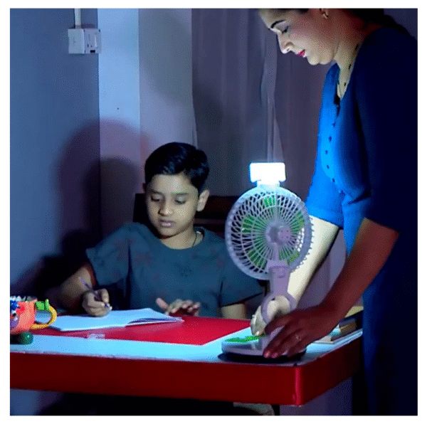 RECHARGEABLE TABLE FAN WITH LED LIGHT - Image 4