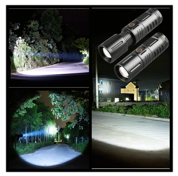 RECHARGEABLE LED TORCH LIGHT, WATERPROOF STRONG LED FLASHLIGHT WITH POWER BANK - Image 2