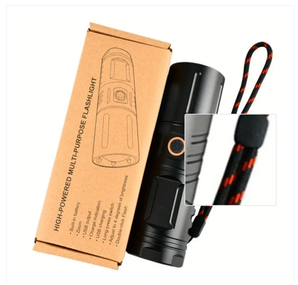 RECHARGEABLE LED TORCH LIGHT, WATERPROOF STRONG LED FLASHLIGHT WITH POWER BANK - Image 4