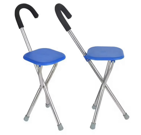 Old Man Crutch Chair Three Legs Fold Multifunction Seat - Image 2