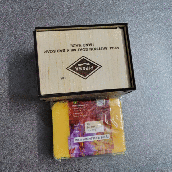 Hand Made Saffron Goat Milk Bar Soap- 2 pcs - Image 2