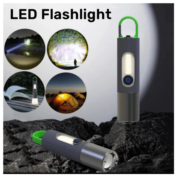 USB Rechargeable Multifunctional LED Flashlight - Image 2