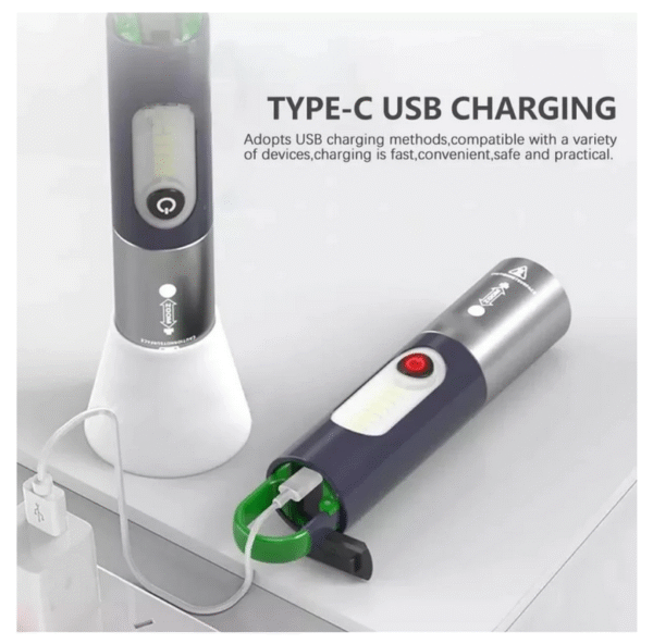 USB Rechargeable Multifunctional LED Flashlight - Image 6